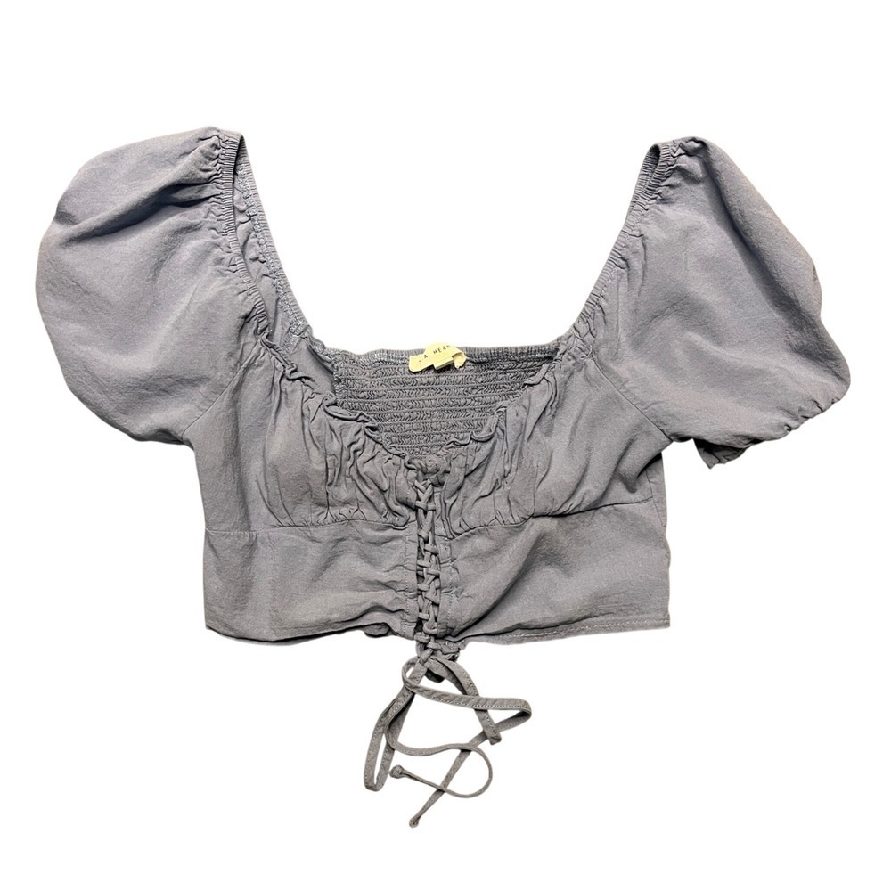 LA Hearts Womens Y2K Coquette Milkmaid Babydoll Crop Top Size S Fairy Feminine